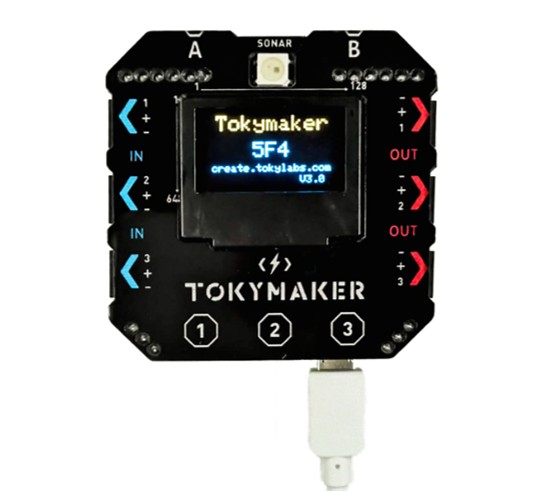 TokyMaker microcontroller board with cable